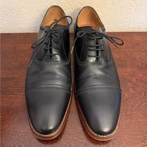 Steve Madden P-Nellow Men's Black Oxford Cap Dress Shoes Size 10.5M Memory Foam